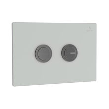 Artize Cilica Pneumatic White Glass Dual Flush Button In Black Chrome