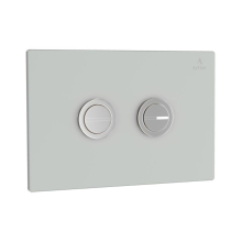 Artize Cilica Pneumatic White Glass Dual Flush Button In Chrome