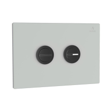 Artize Cilica Pneumatic White Glass Dual Flush Button In Black Matt