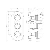 Abacus Essential Twin Head Concealed Shower Valve Kit ER07
