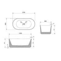 Summit Double Ended Freestanding Bath, 1480 x 750, Frontline Bathrooms