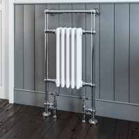 Scudo Huby Curved Rail 8 Column Radiator Towel Warmer Chrome White