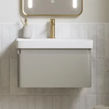 Aylesbury 805mm Matt Latte 1 Drawer Wall Hung Vanity Unit