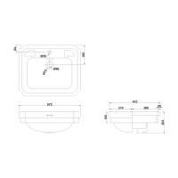 VitrA S20 Semi-Recessed Basin Two Tap Hole
