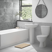 Crest Bathroom Suite, 560mm Basin, Close Toilet & 1700mm Double Ended Bath