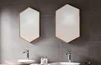 HiB Trim Round 80 Brushed Brass Bathroom Mirror