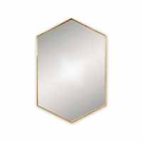 Docklands Hexagonal Framed Mirror - 500 x 750 - Brushed Brass - Origins Living