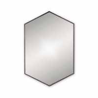 Docklands Hexagonal Framed Mirror - 500 x 750 - Matt Black - Origins Living