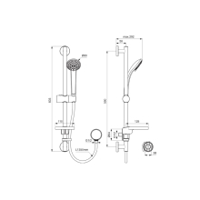 Ideal Standard Idealrain S3 Shower Kit with 80mm 3-Function Handset, 600mm Rail and 1.8m Hose- Chrome