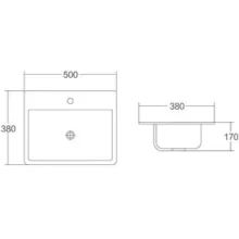 Marina 600mm Gloss White Waterproof 2 Door Vanity Unit and Basin