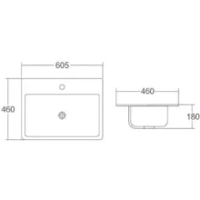 Marina 600mm Mid Grey Gloss Waterproof 2 Door Vanity Unit and Basin