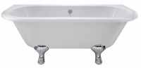 Bayswater Courtnell 1700mm Traditional Back To Wall Rolltop Bath