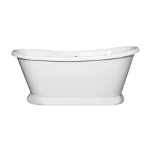 Bayswater Double Ended Free Standing Gloss White Boat Bath