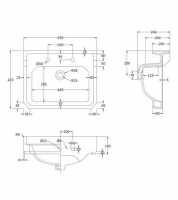 Shetland 500 x 450mm 2 Tap Hole Semi Recessed Basin