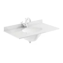 Bayswater 600mm White Marble 1 Tap Hole Under Counter Basin and Worktop