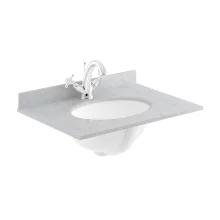 Bayswater 600mm Grey Marble 1 Tap Hole Under Counter Basin and Worktop