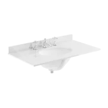 Bayswater 800mm White Marble 3 Tap Hole Under Counter Basin and Worktop