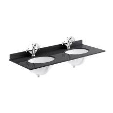 Bayswater 1200mm Black Marble 1 Tap Hole Under Counter Twin Basin and Worktop