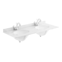 Bayswater 1200mm White Marble 1 Tap Hole Under Counter Twin Basin and Worktop
