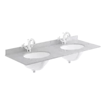 Bayswater 1200mm Grey Marble 1 Tap Hole Under Counter Twin Basin and Worktop