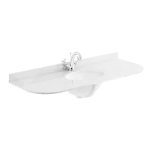 Bayswater 1200mm White Marble 1 Tap Hole Under Counter Basin and Radius Worktop