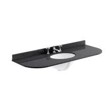 Bayswater 1200mm Black Marble 3 Tap Hole Under Counter Basin and Radius Worktop