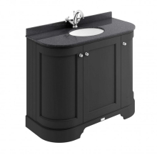 Bayswater Traditional 1000mm 3 Door Matt Black Curved Basin Cabinet