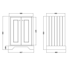 Bayswater 800mm 2-Door Traditional Basin Cabinet - Pointing White