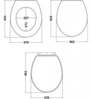 Burlington Matt Black Soft Closing Traditional Wood Toilet Seat - S48