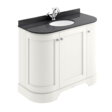 Bayswater Traditional 1000mm 3 Door Pointing White Curved Basin Cabinet