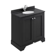 Bayswater 800mm 2-Door Traditional Basin Cabinet - Matt Black