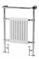 Bayswater Clifford 965 x 673mm Traditional Towel Rail - White & Chrome