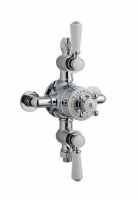 Bayswater Traditional Dual Outlet Exposed Shower Valve - White & Chrome