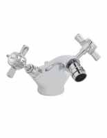 Bayswater Monobloc Hex Bidet Taps - White/Chrome