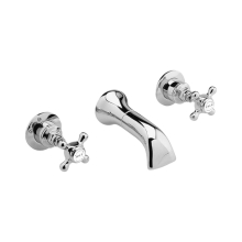 Bayswater White And Chrome Wall Mounted Basin Mixer Tap