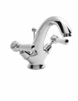 Bayswater Lever Dome Basin Mixer Taps - White/Chrome