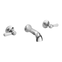 Bayswater White And Chrome Wall Mounted Basin Mixer Hex Collar Lever Tap