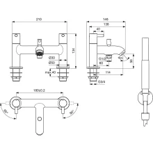 Ideal Standard Cerafine O Silk Black Dual Control Bath Filler