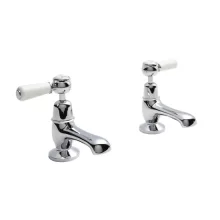 Hudson Reed Topaz Dome Collar Basin Taps with Lever Handle - CLEARANCE