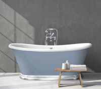 Projekt Divita Silk Matt Cian Solid Surface Freestanding Bath, 1495 x 720 By BC Designs 