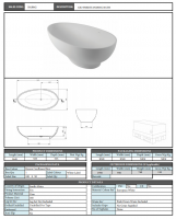 Washington Black 1560 x 810 Freestanding Bath - RAK Ceramics