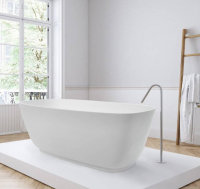 Projekt Esseta Silk Matt Cian Solid Surface Freestanding Bath, 1510 x 760 By BC Designs 