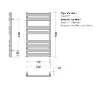 Abacus Micro Linea Slimline Towel Rail 1120 x 300mm White