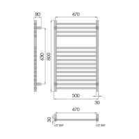 Abacus Kubik 1150 x 500mm Stainless Steel Bathroom Towel Rail