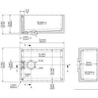 NUIE Butler Fireclay Sink with Central Waste, Overflow and Tap Ledge 595 x 450 x 220mm