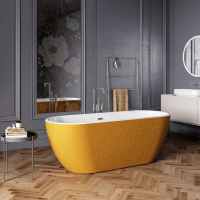 Charlotte Edwards Belgravia Sparkling Gold 1690 x 730mm Modern Freestanding Bath