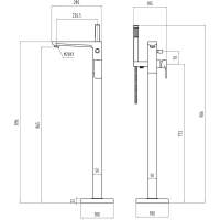 Scudo Muro 3 Hole Bath Mixer Tap