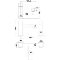 Scudo Muro Black High Riser Basin Mono Tap