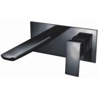 Scudo Muro Black Wall Mounted Bath Mixer Tap