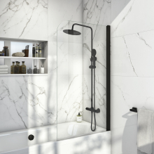 Scudo S6 Radius Corner Black Frame Bath Shower Screen